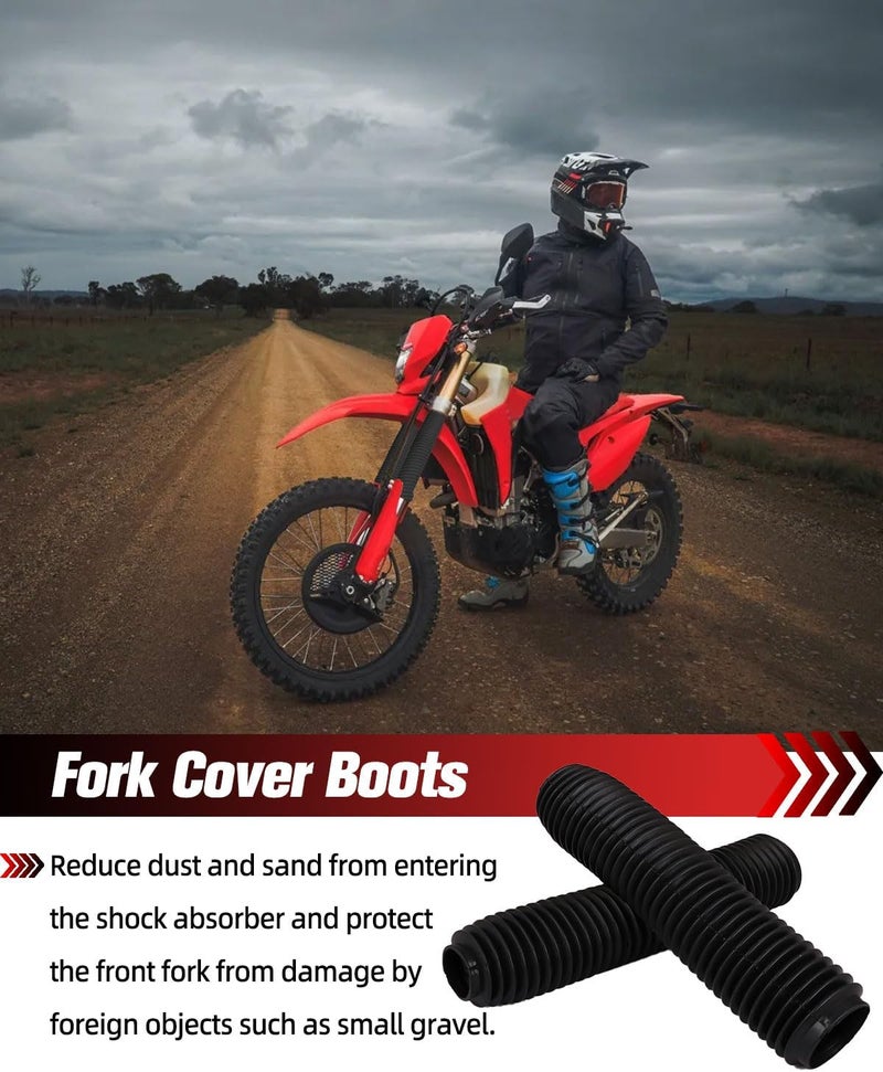 NACORE Motorcycle Fork Cover Boots Universal Front Shock Tube Absorber Guard Dust Boots For Most Dirt Pit Bike, MYSTERIOUS BLACK - Image 2